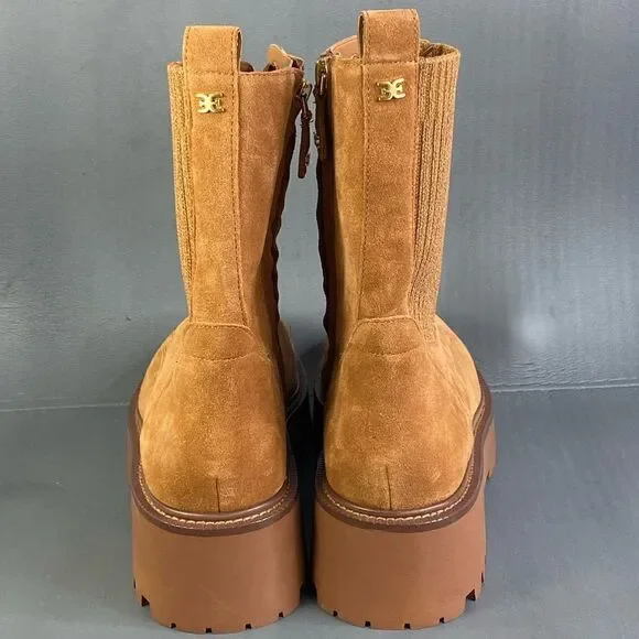 SAM EDELMAN EVINA FRONTIER BROWN Platform Combat boots women size 10 - Picture 4 of 10
